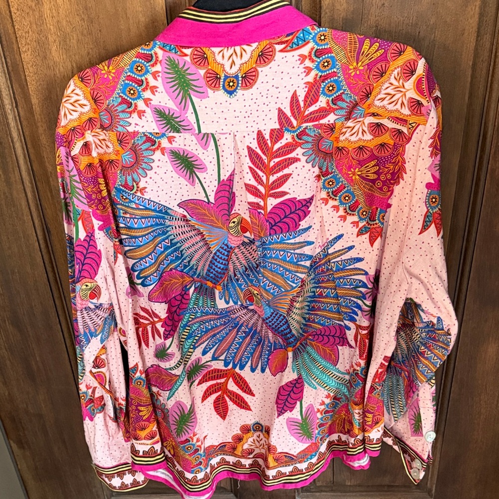 FARM Rio Vibrant Pink and Orange Shirt - Picture 4 of 5